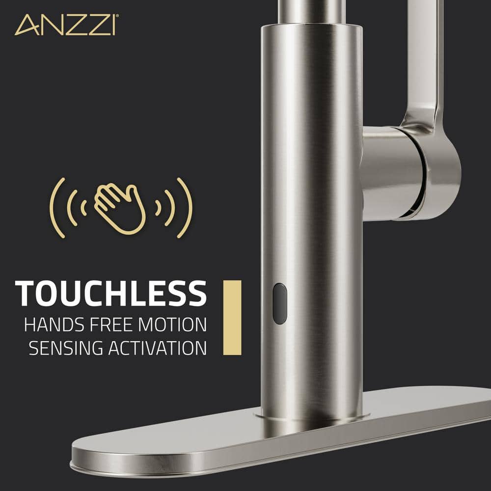 Brushed Nickel Touchless Pull-Down Kitchen Faucet with Motion Sensor