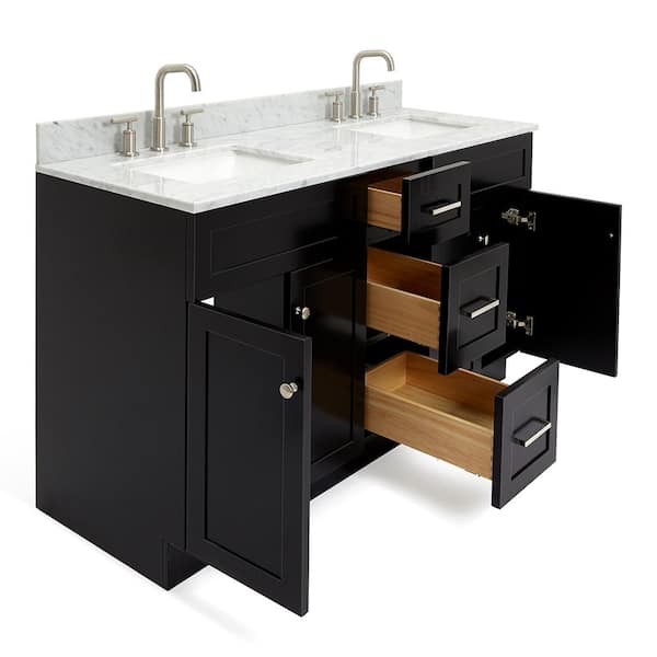 16 Black Bathroom Sink Vanity Set, Minimalist Bathroom Vanity with White  Ceramic Countertop and Sink 1*USBR4786&1*USBR4788 - The Home Depot