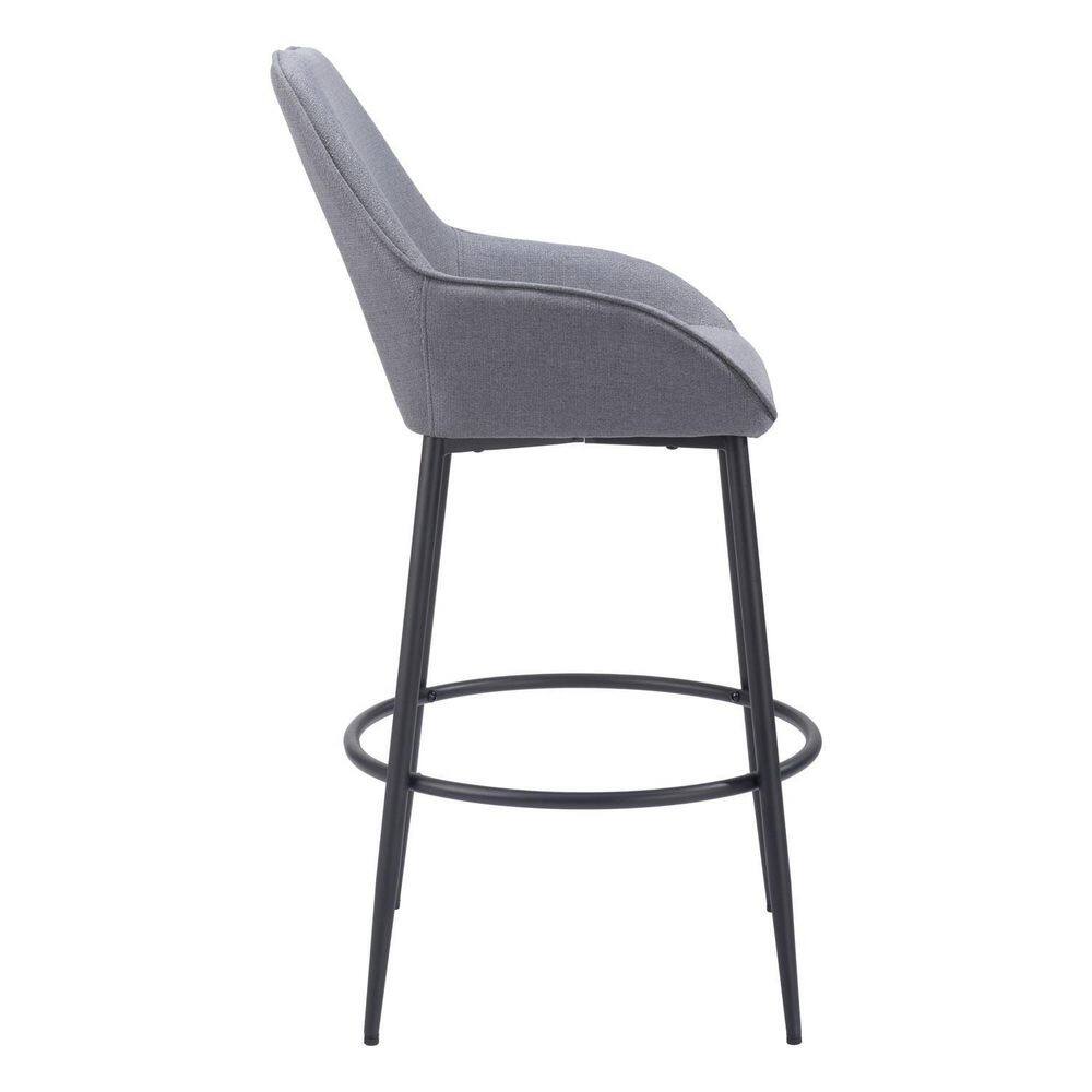 26.8 in. H Gray Finish High Back Wood Bar Stool with Faux Leather Square Seat Set of 2 price history on PriceWatchPro