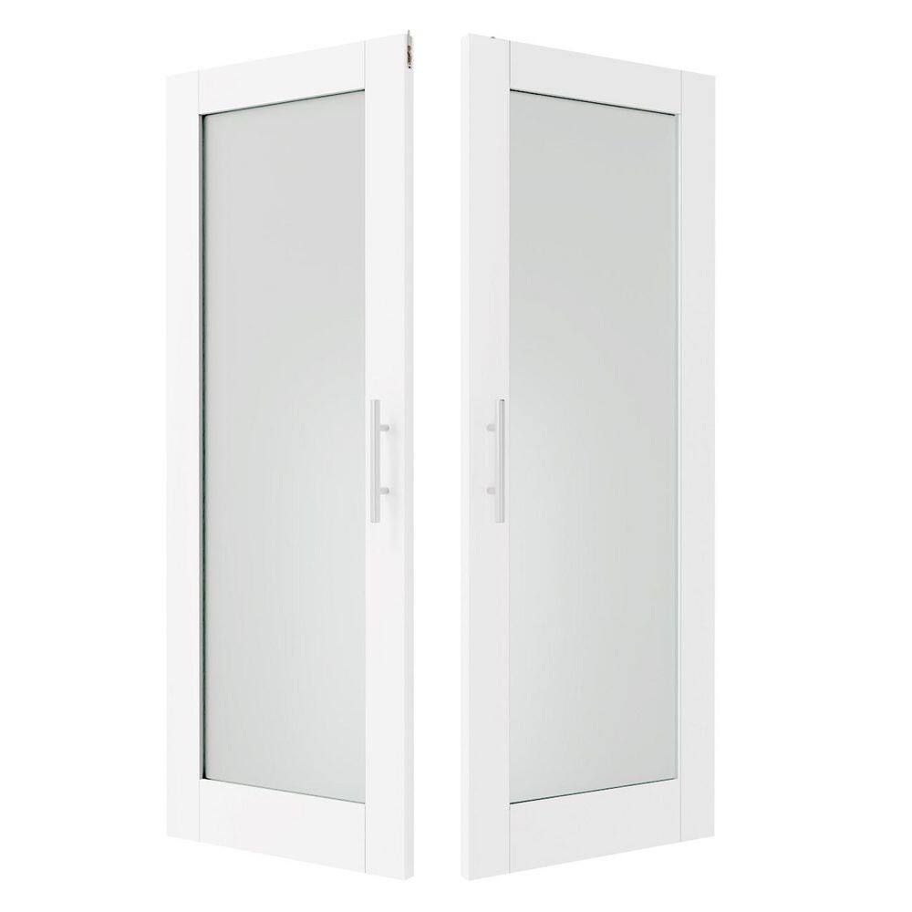 64 in. x 80 in. Solid Wood & MDF, Full Lite, Frosted Glass, White Primed, Pantry Door, Interior Door Slab W/ Ball Catch price history on PriceWatchPro