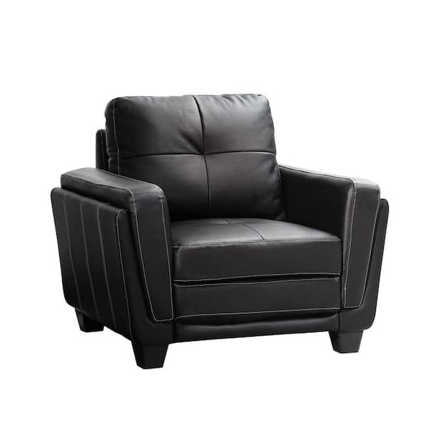 HomeSullivan Black Vinyl Arm Chair
