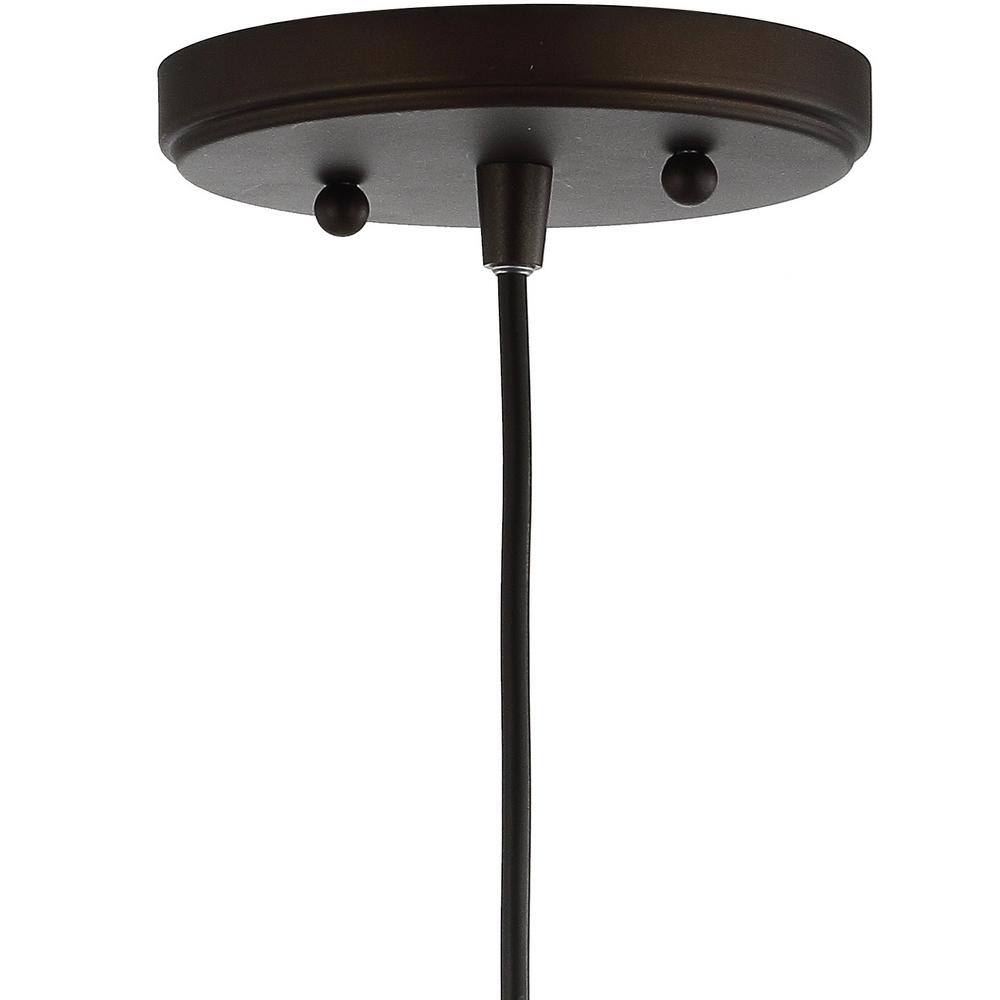 Bleecker Modern Globe LED Pendant Light in White/Oil Rubbed Bronze