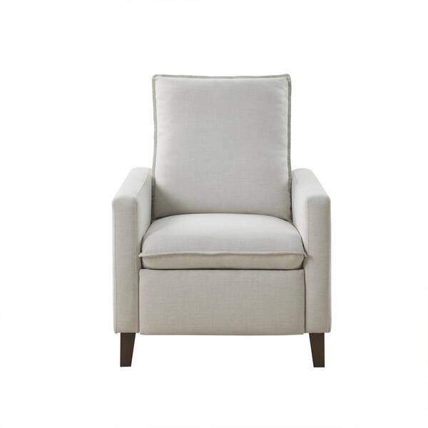 Madison Park Sierra Ivory Upholstered Manual Push Back Recliner Armchair