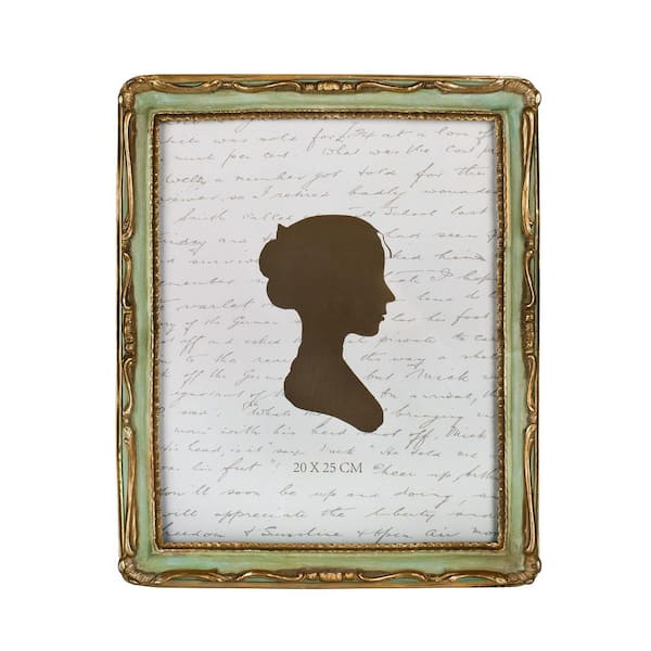 Unbranded Vintage 8 x 10 in. Matted Gold and Green Wood Hanging Picture Frame