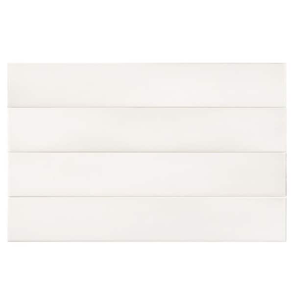 Fion Keissi White 2.5 in. x 16 in. Mediterranean-Inspired Subway Glossy Ceramic Wall Tile (10.76 sq. ft. / Case)