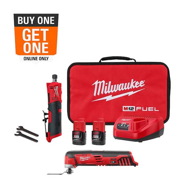 M12 FUEL 12V Lithium-Ion 1/4 in. Cordless Straight Die Grinder Kit w/M12 Oscillating Multi-Tool