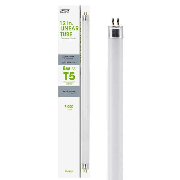 8-Watt 12 in. T5 G5 Linear Fluorescent Tube Light Bulb, Cool White 4100K (1-Pack)