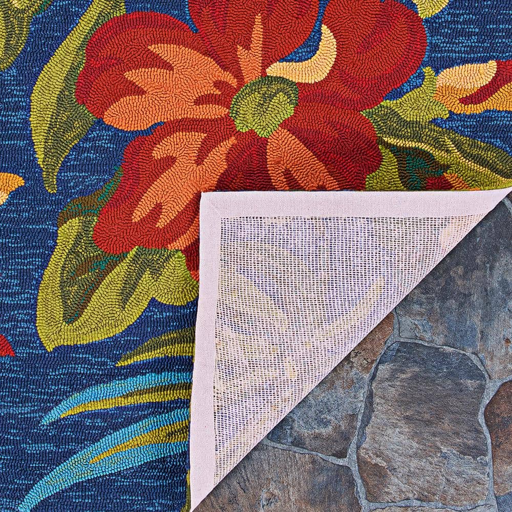 Artisan Red Floral Synthetic 8' x 11' Easy-Care Area Rug