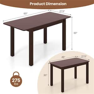 Cherry Wood 60 in. 4 Legs Dining Table (4-Seats)