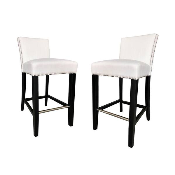 white linen bar stools