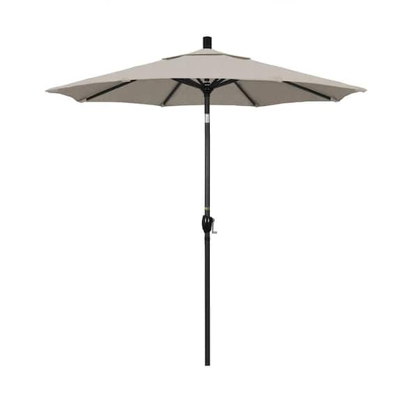 California Umbrella 7-1/2 ft. Aluminum Push Tilt Patio Market Umbrella in Granite Olefin