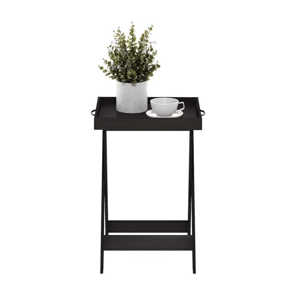 Espresso Rectangular Wooden Tray Table with Removable Top