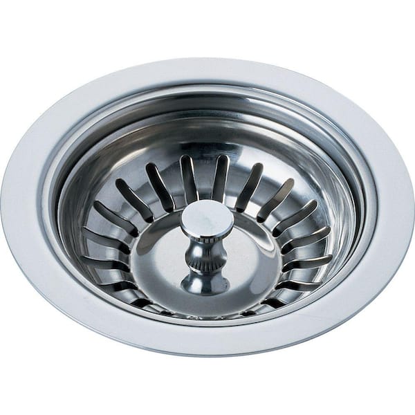 Delta Classic Kitchen 4 in. Sink Flange and Strainer in Chrome