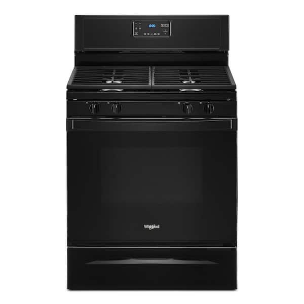 Whirlpool 5.0 cu. ft. Gas Range with Self-Cleaning and Speed Heat Burner in Black