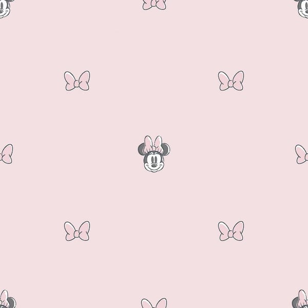 Pink Disney Minnie Mouse Sweet Bows Peel and Stick Wallpaper Roll
