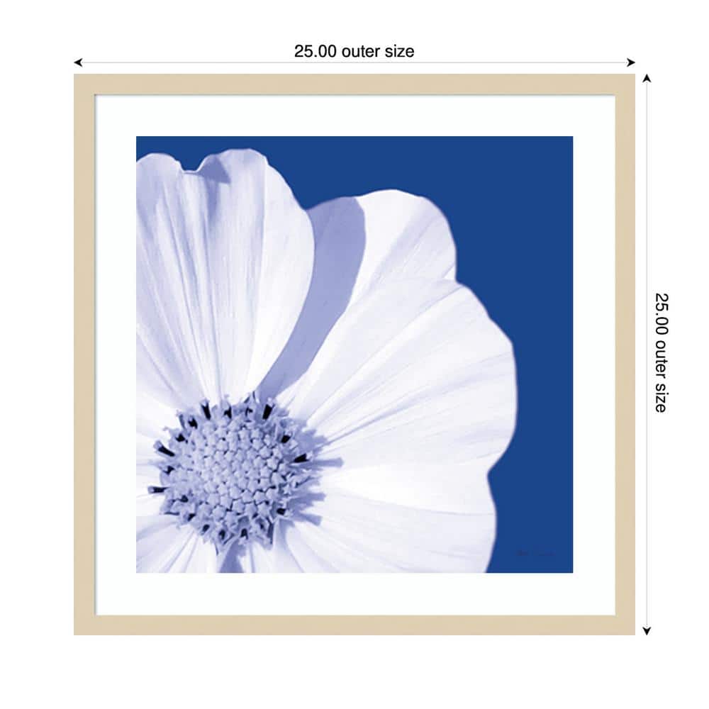 Flower Pop Blue III Graphic Art Print with Natural Wood Frame
