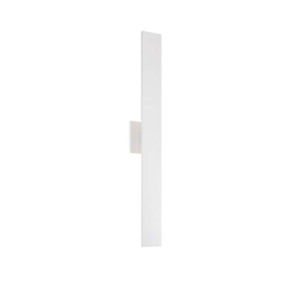 KUZCO Vesta 28 in., 1-Light 31-Watt White Integrated LED Wall Sconce