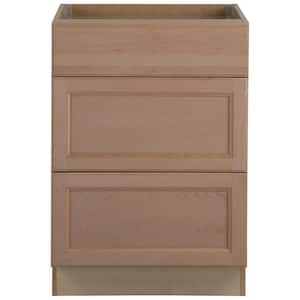 Easthaven Shaker Stock Assembled Frameless Base Cabinet with 3-Drawers (24 in. x 34.5 in. x 24 in.)