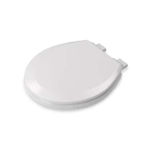 Stick Tight Soft Close Quick Release Round Closed Front Toilet Seat in White