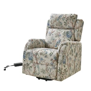 Narciso Upholstered Lift Assist Power Recliner with Flared Arms-BEIGE