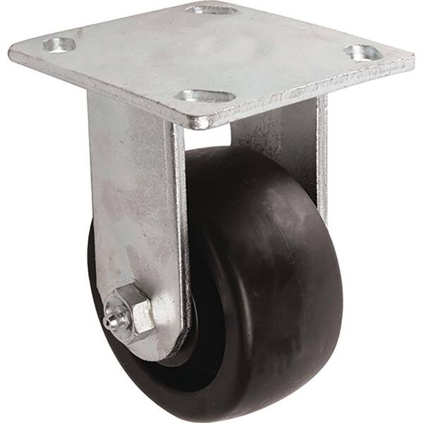 Shepherd 5 in. Black Polypropylene and Steel Rigid Plate Caster with 500 lb. Load Rating
