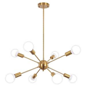 Jamee 8-Light Gold Dimmable Sputnik Sphere Chandelier Modern Farmhouse Chandelier, Kitchen Light Fixtures Pendant