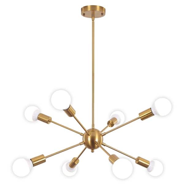 LWYTJO Jamee 8-Light Gold Dimmable Sputnik Sphere Chandelier Modern Farmhouse Chandelier, Kitchen Light Fixtures Pendant