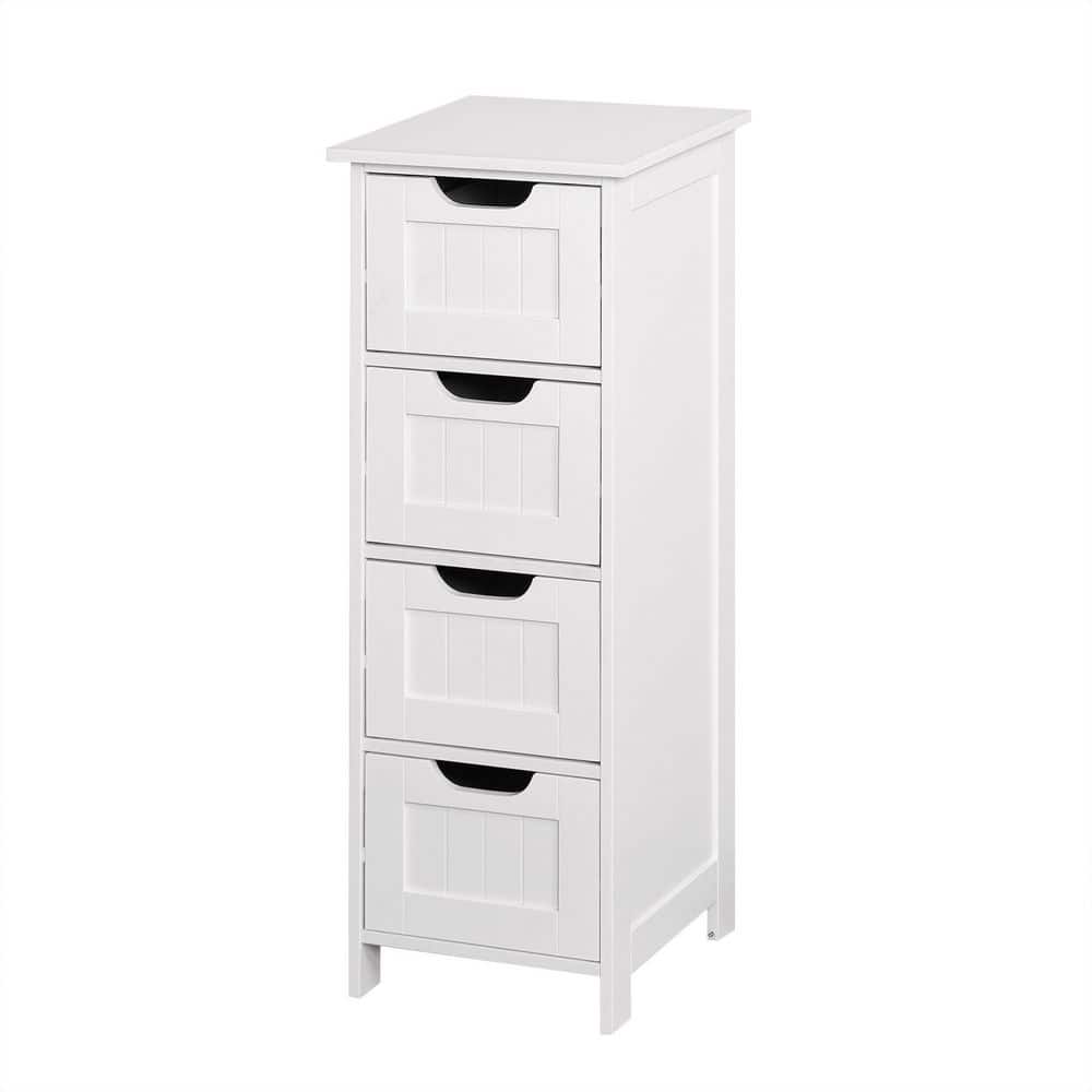 11.8 in. W x 11.8 in. D x 32.3 in. H White Bathroom Wall Cabinet with Drawe
