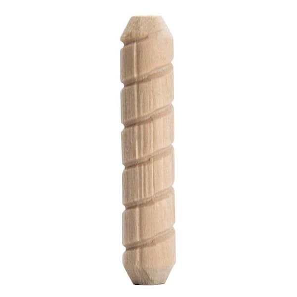 Spiral Groove Dowel Pin, 8-Pack - 2.5 in. x 0.4375 in. - Secure Fastener for Wooden Rods