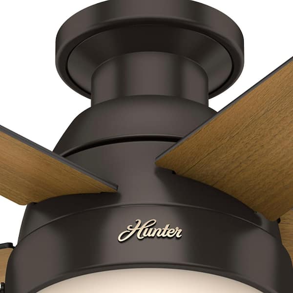 Hunter Anslee 46 in. Indoor Low Profile Premier Bronze Ceiling Fan 
