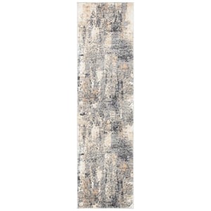 Amelia Gray/Gold 2 ft. x 6 ft. Distressed Runner Rug