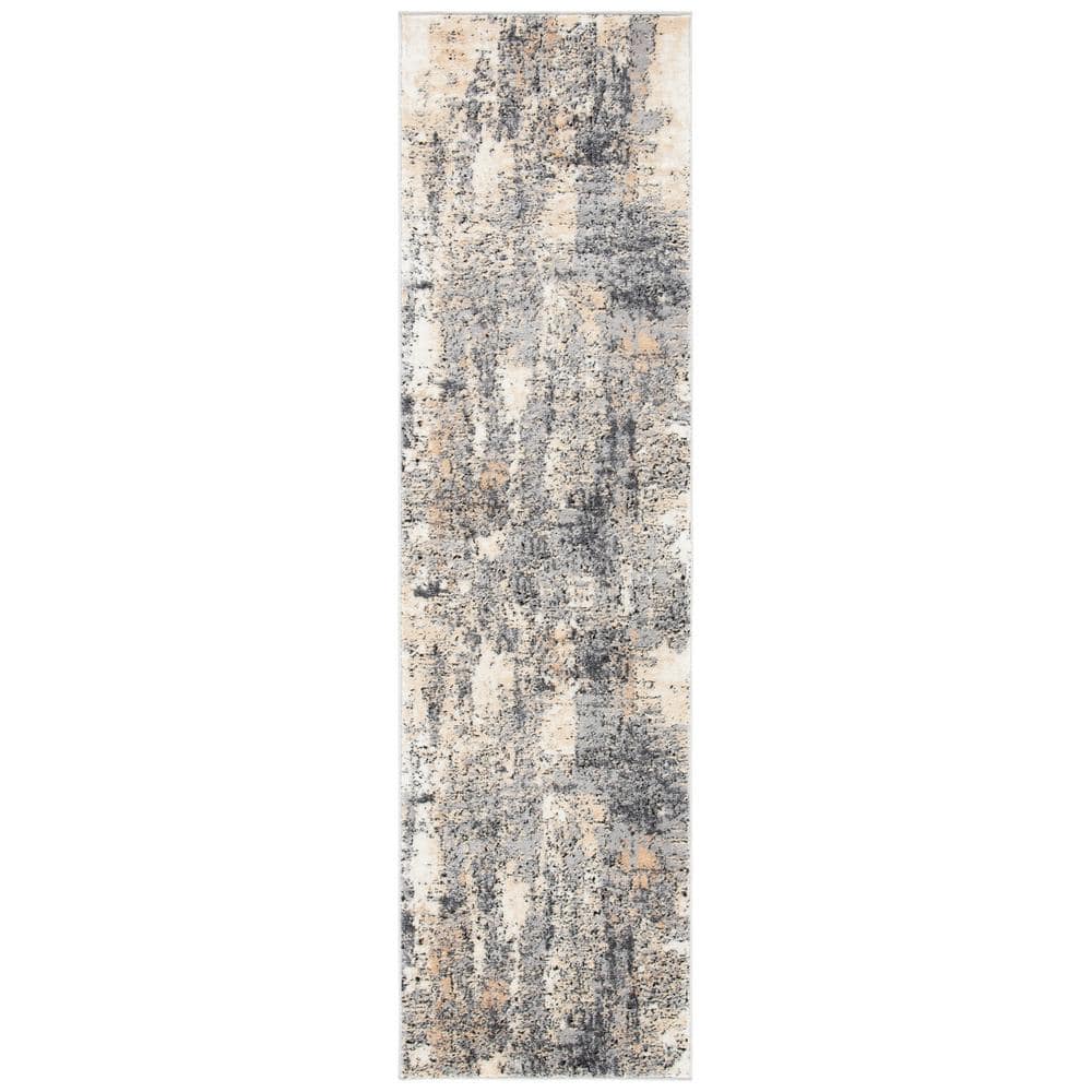 SAFAVIEH Amelia Boyce Distressed Marble Runner Rug  Grey/Gold  2 2  x 8