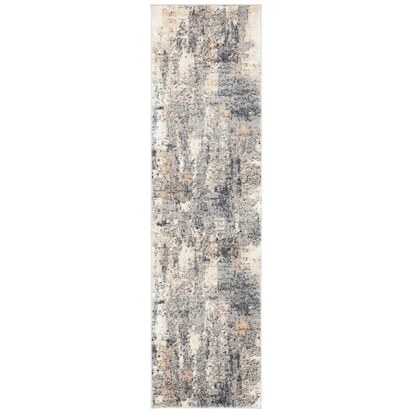 SAFAVIEH Amelia Gray/Gold 2 ft. x 8 ft. Distressed Runner Rug