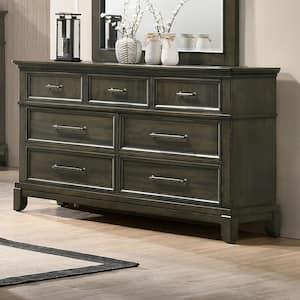 Emery Point 7-Drawer Gray with Care Kit Dresser (36.63 in. H x 63 in. W x 17.75 in. D)