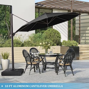10 ft. x 10 ft. Patio Cantilever Umbrella, Heavy-Duty Frame Umbrella in Black
