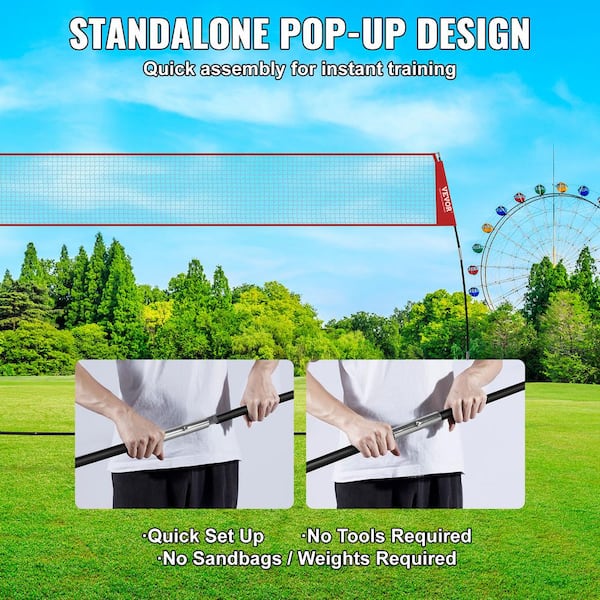Patiassy Foldable Volleyball Rebounder Net, 7 Angles Adjustable, 7x4 Ft