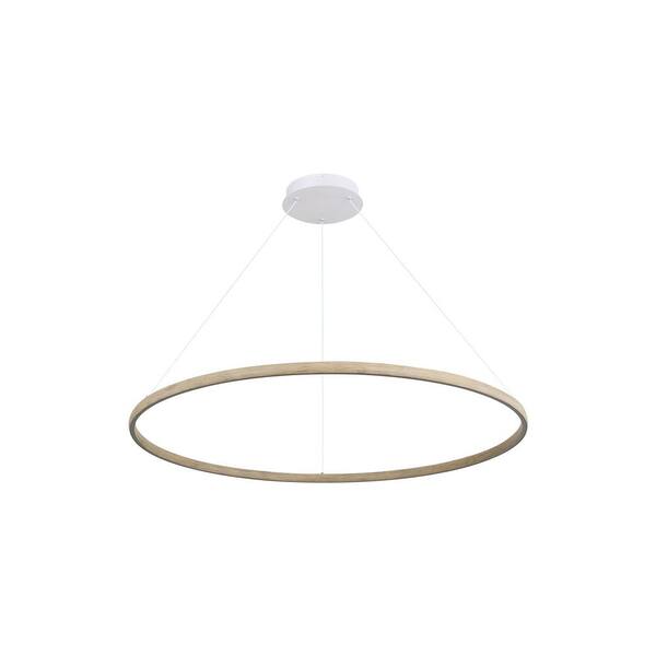 Golden Lighting - Veritas 1-Light Dimmable Integrated LED Walnut Chandelier for Bedroom, Dining, Foyer, Hall, Kitchen, Living