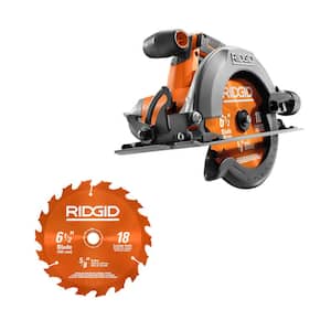 18V Cordless 6 1/2 in. Circular Saw (Tool Only) with Extra 6-1/2 in. Circular Saw Blade