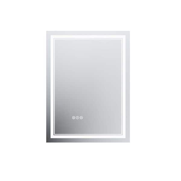 Unbranded White 24 in. W x 32 in. H Rectangular Frameless Bathroom Wall Mirrors, Vanity Wall Mirror, Anti-Fog