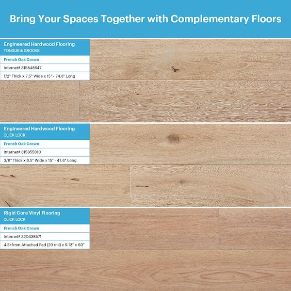 natural floors  Vintage Traditions Smoked Oak Gray Oak 7-1/2-in Wide x 1/2-in Thick Distressed Engineered Hardwood Flooring (31.09-Sq ft)