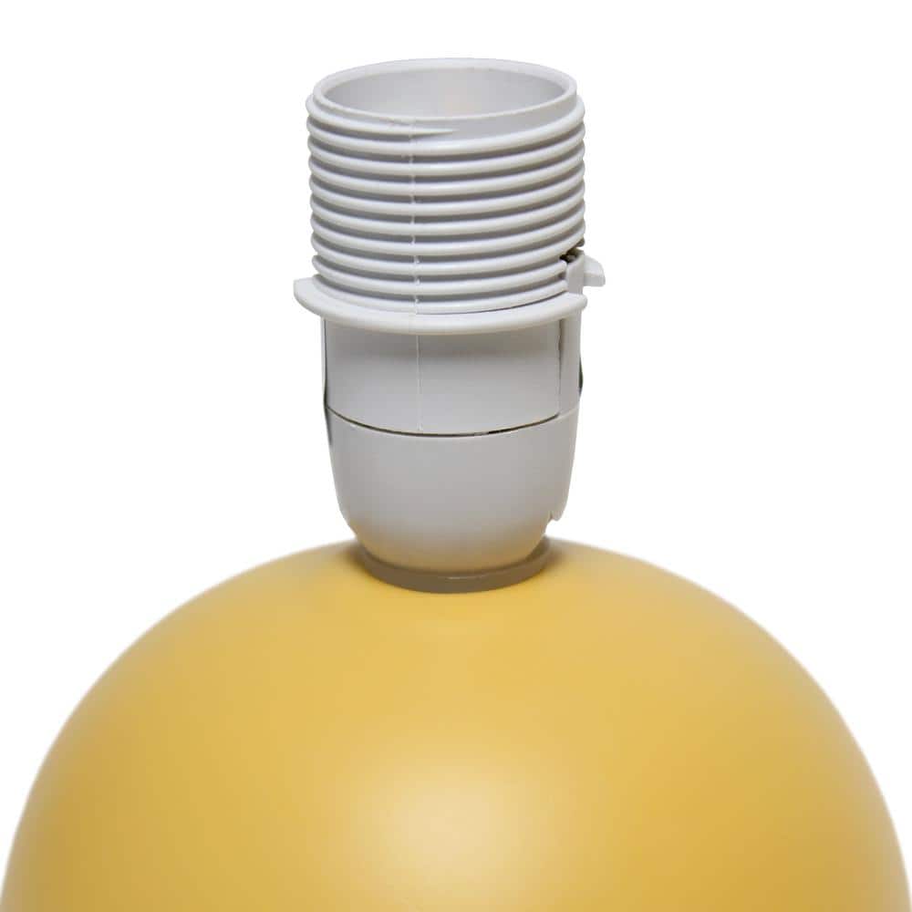 Petite Yellow Ceramic Orb Base Table Lamp Set with Tapered Drum Shade