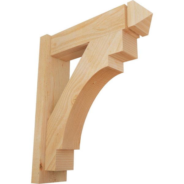 Ekena Millwork 6 in. x 26 in. x 22 in. Merced Arts and Crafts Rough Sawn Douglas Fir Outlooker