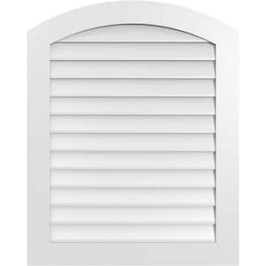 32 in. x 40 in. Arch Top Surface Mount PVC Gable Vent: Functional with Standard Frame