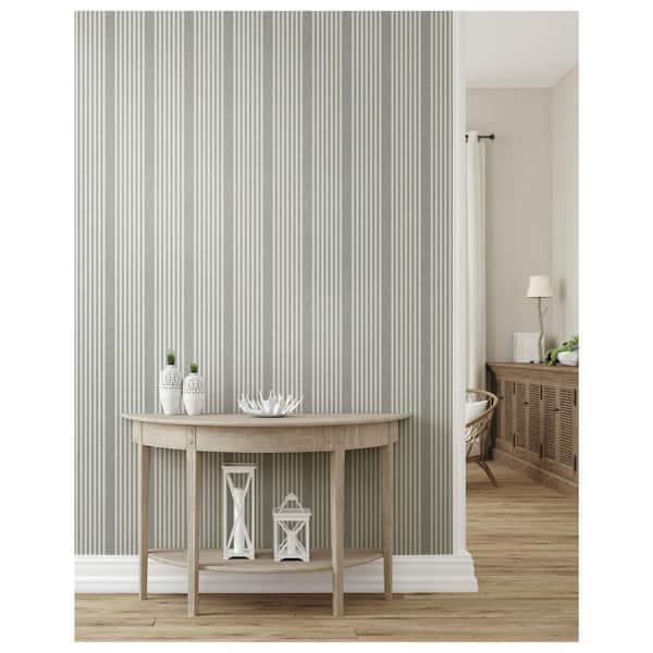 York Wallcoverings 45 sq. ft. French Linen Stripe Premium Peel and