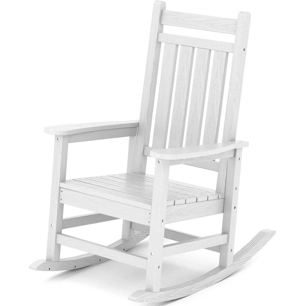 Oversized HDPE Resin Outdoor Patio Rocking Plastic Adirondack Chair in White price history on PriceWatchPro