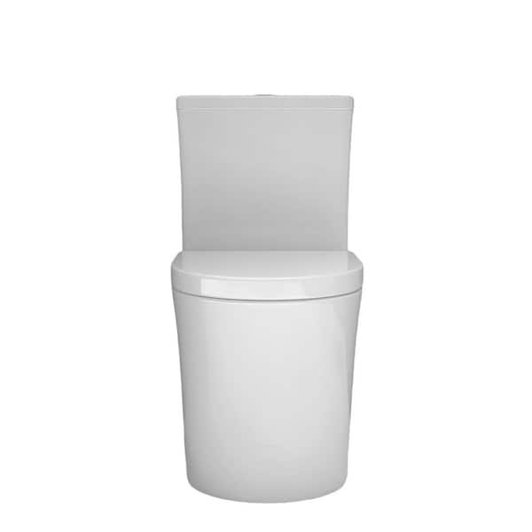 Compact Elongated Bidet Toilet 0.8/1.6 GPF in White with Dual Flush, Double Cyclone, Soft Close Seat, Rimless Design