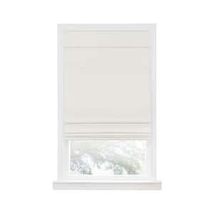 Florence Ivory Cordless Blackout Pleated Polyester Roman Shades 35 in. W x 64 in. L