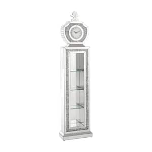 Noralie Vertical Grandfather Clock with LED in Mirrored and Faux Diamonds