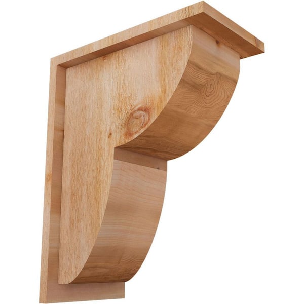 Ekena Millwork 8 in. x 14 in. x 18 in. Western Red Cedar Crestline Rough Sawn Corbel with Backplate