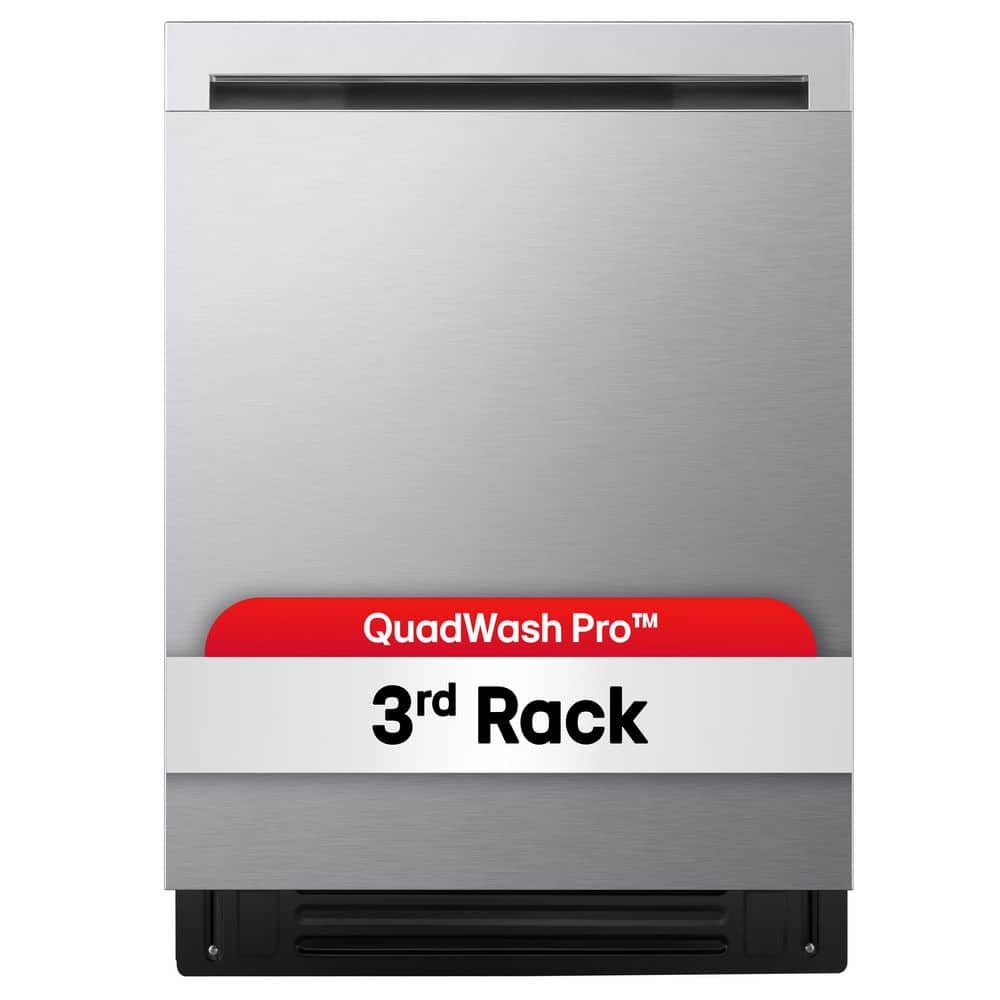 24 in. Top Control Standard 46 dBA Dishwasher with QuadWash Pro, FlushFit Design 3rd Rack, in PrintProof Stainless Steel